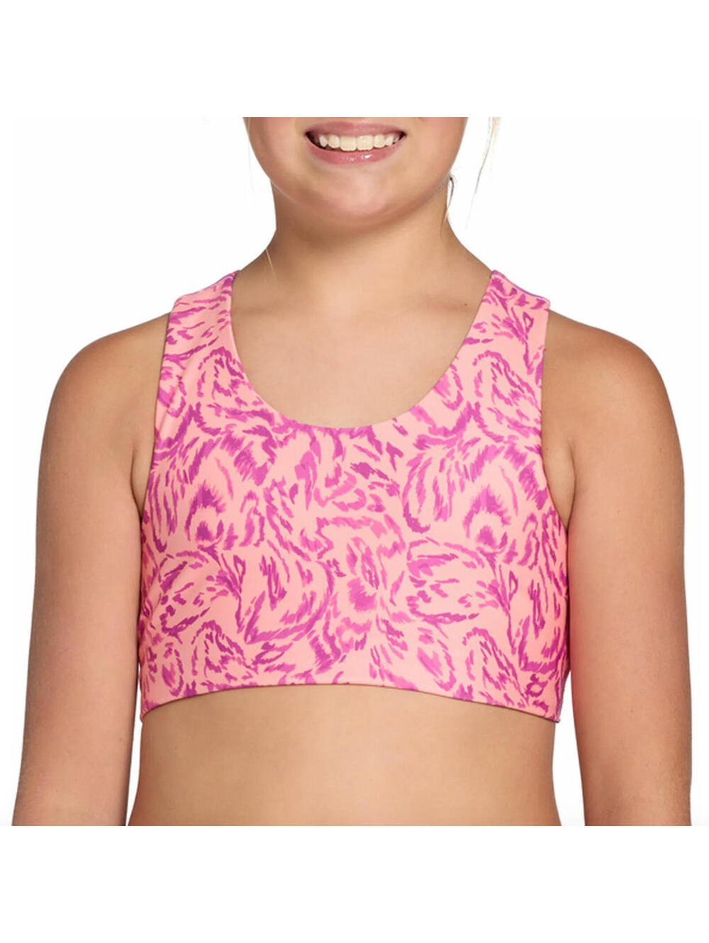 (C72) DICK'S Sporting Goods Girls L Peach Momentum Sports Bra Social Butterfly